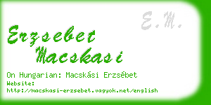 erzsebet macskasi business card